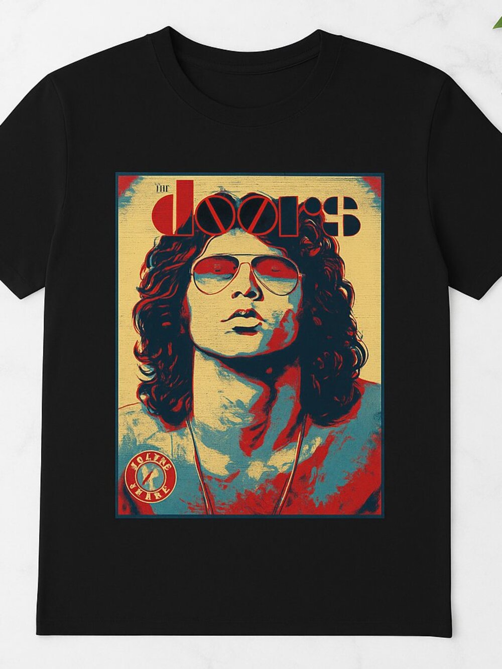 The Doors Vintage Rock Band Graphic T-Shirt Black Jim Morrison Style